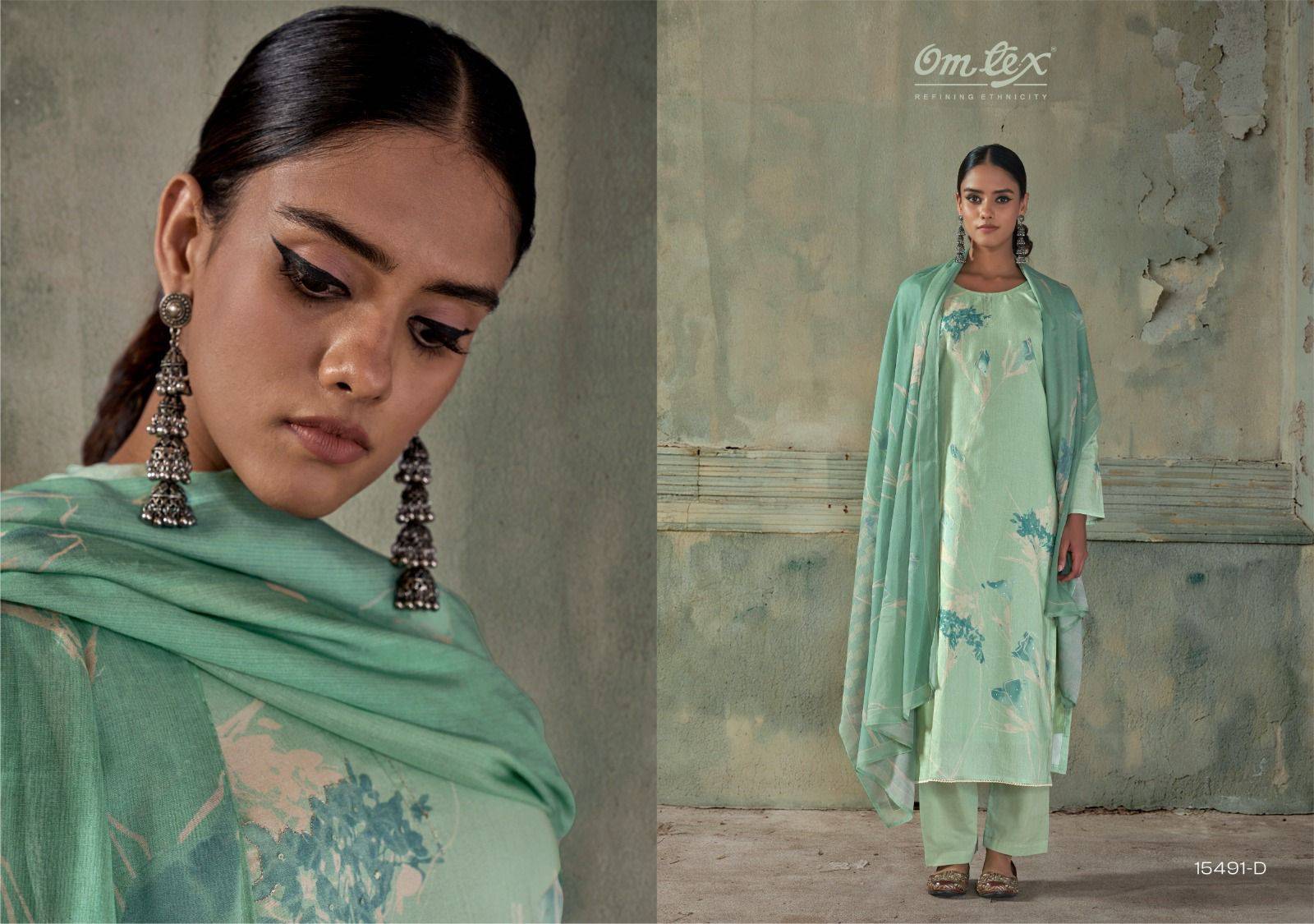 MEHAR By OMTEX 15491 A TO 15491 D Beautiful Festive Suits Stylish Colorful Fancy Casual Wear & Ethnic Wear PREMIUM LAWN COTTON Dresses At Wholesale Price